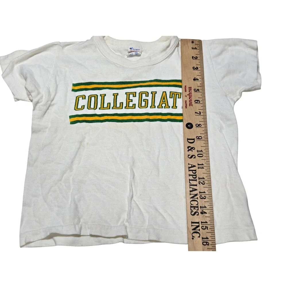 Champion Collegiate Graphic T Shirt‎ Kids M 10 12 White